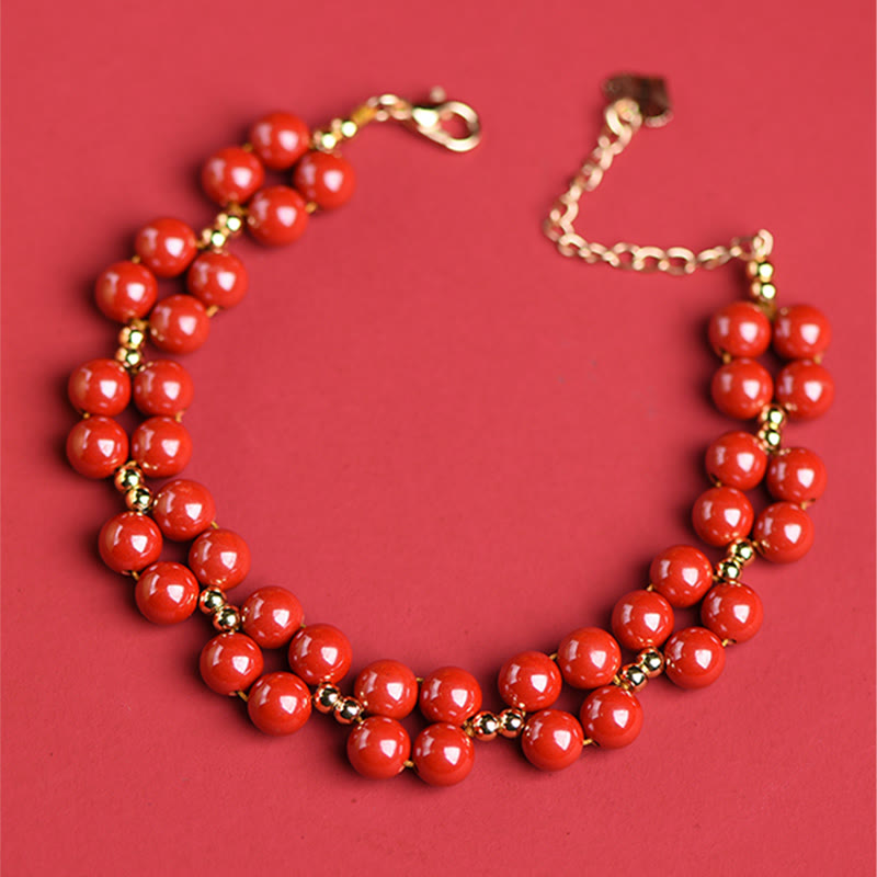 Buddha Stones Natural Cinnabar Beaded Blessing Bracelet - image 7