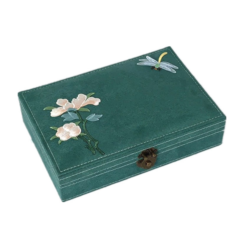 Buddha Stones Flowers Dragonfly Jewelry Box Organizer Single Layer Jewelry Storage Box Flannel Box - image 10