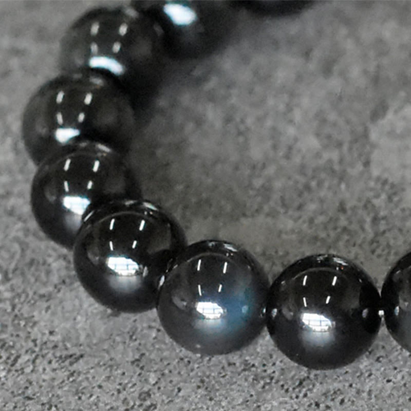 Buddha Stones Rainbow Obsidian Copper Bead Positive Transformation Bracelet - image 6