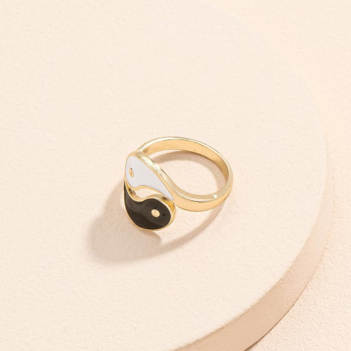 Yin Yang Symbol Adjustable Blessing Couple Ring - image 2
