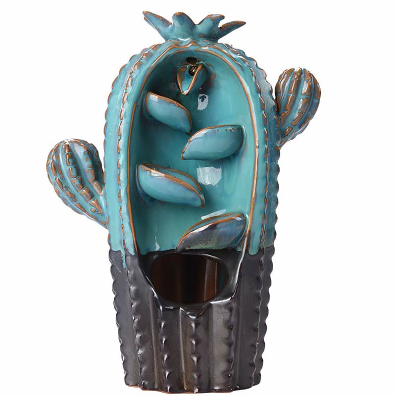 Cactus Ceramic Healing Backflow Smoke Fountain Incense Burner - image 7