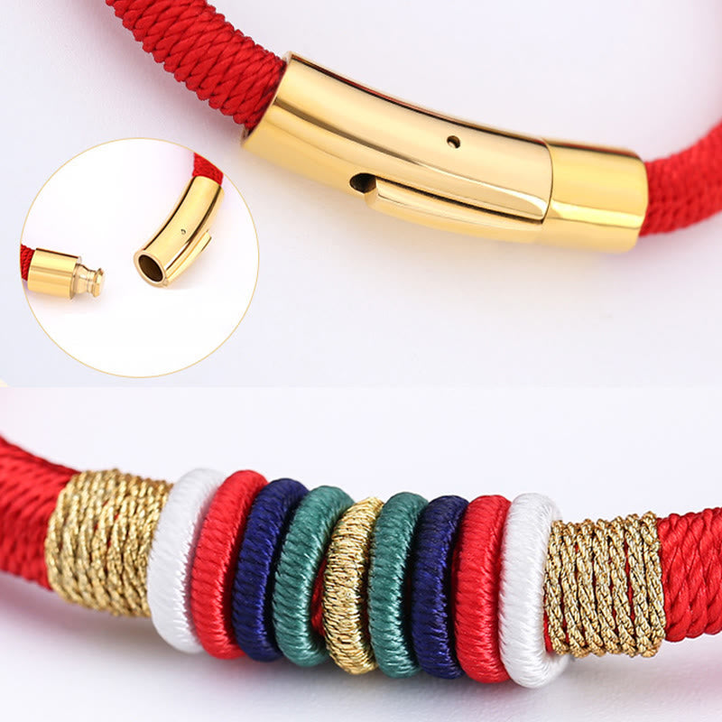 Buddha Stones Tibetan Handmade Colorful King Kong Knot Five Elements Luck Braid String Bracelet - image 7