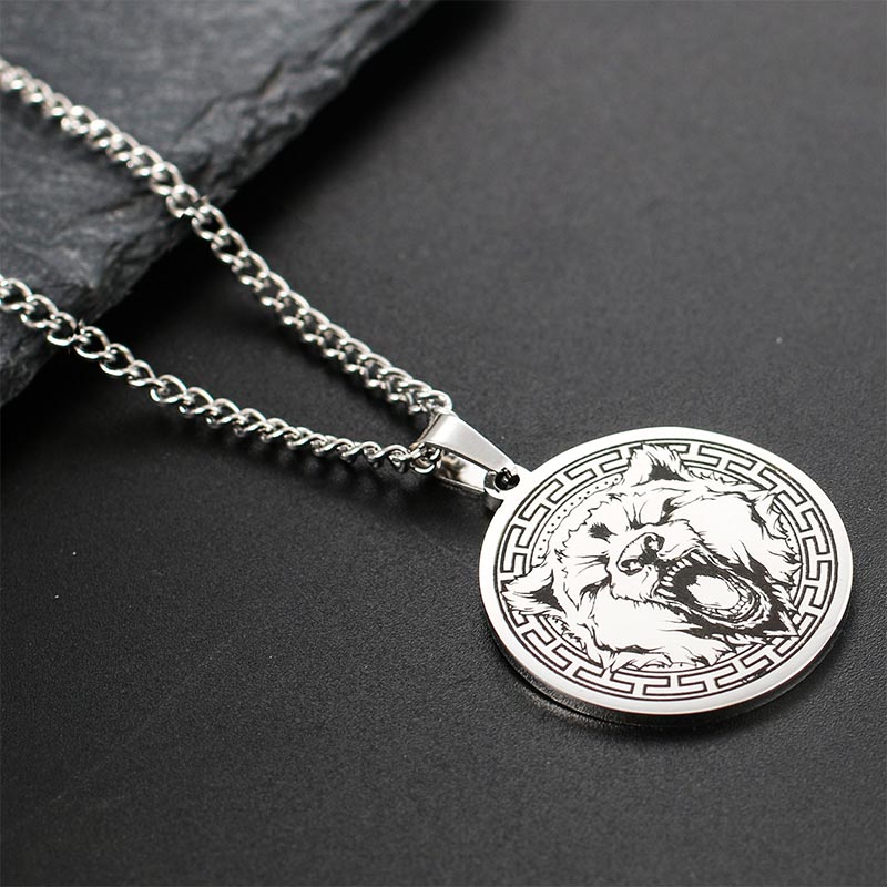 Buddha Stones Animal Titanium Steel Chain Necklace Protection Pendant - Silver Bear - image 10