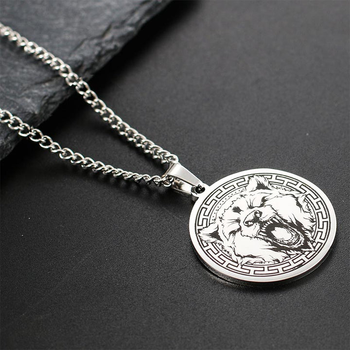 Buddha Stones Animal Titanium Steel Chain Necklace Protection Pendant - Silver Bear - image 10
