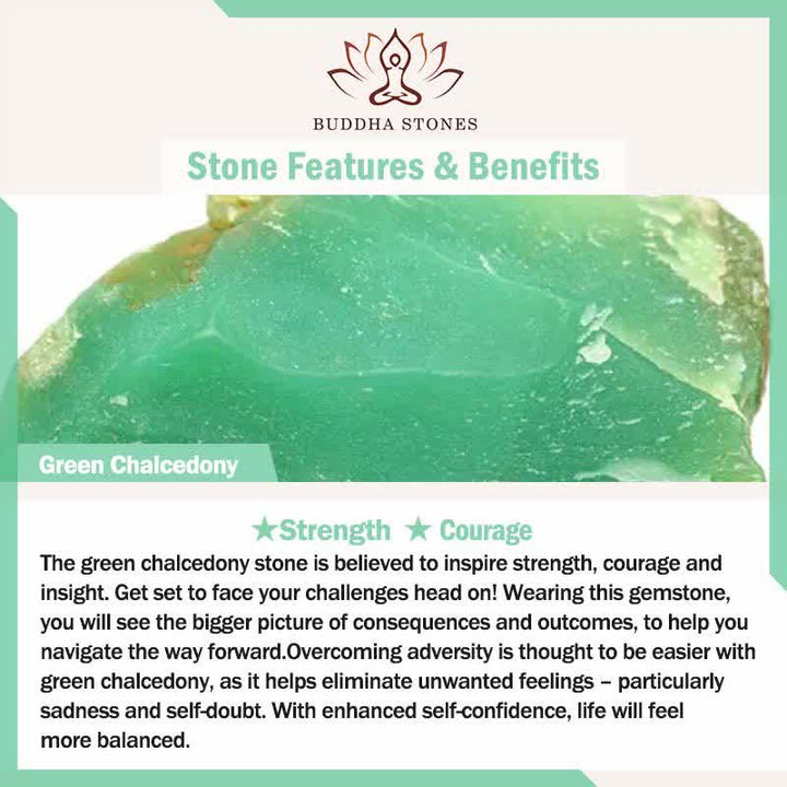 Buddha Stones Green Chalcedony Fox Pattern Courage Necklace Pendant - image 10