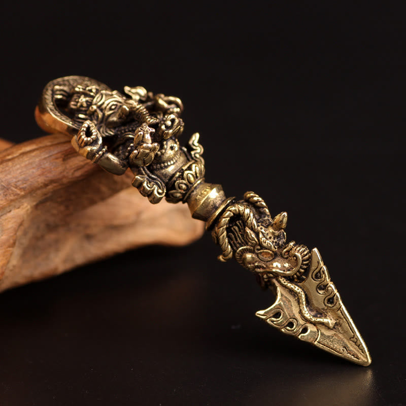 Buddha Stones Tibetan Ganesh Ganpati Elephant God of Wealth Dorje Vajra Spiritual Power Necklace Pendant - image 2