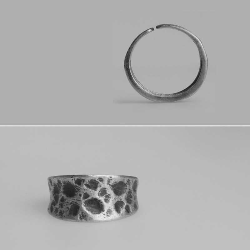 Buddha Stones 925 Sterling Silver Bump Texture Design Protection Ring - image 6