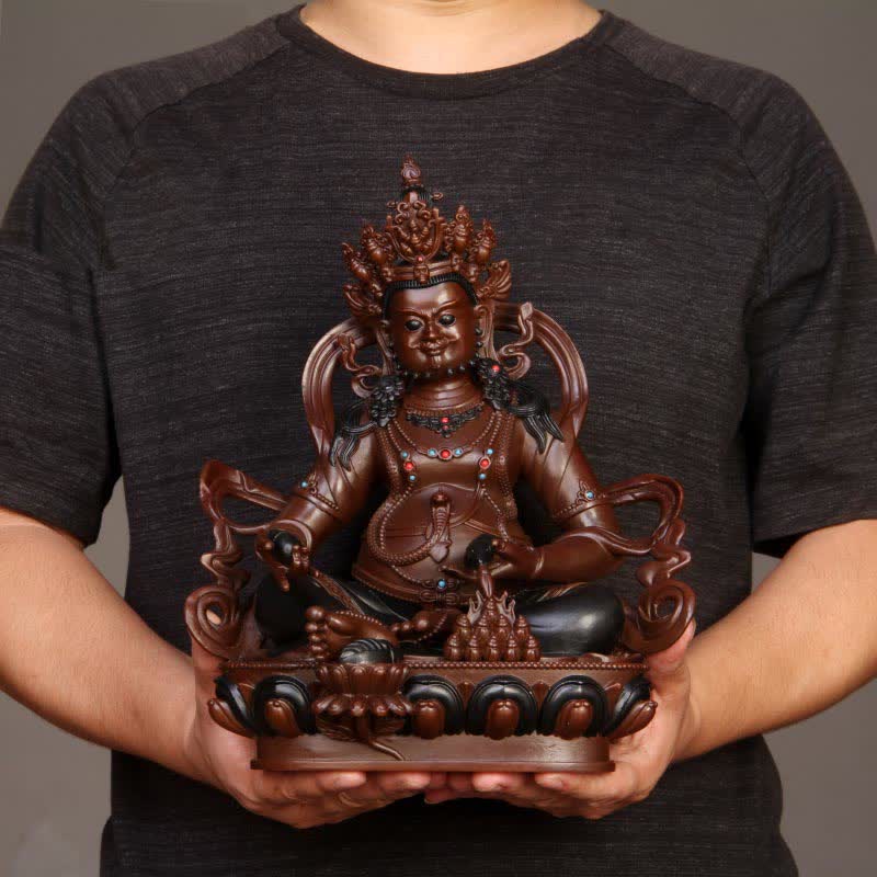 Yellow Jambhala Bodhisattva Figurine Compassion Copper Statue Home Office Decoration - image 3