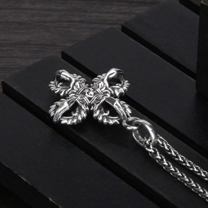 Buddha Stones 925 Sterling Silver Double Dorje Vajra Spiritual Strength Necklace Pendant - image 5