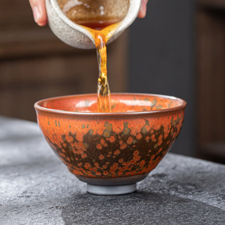 Buddha Stones Blooming Flowers Pattern Chinese Jianzhan Kiln Change Ceramic Teacup Kung Fu Tea Cup Bowl - image 4