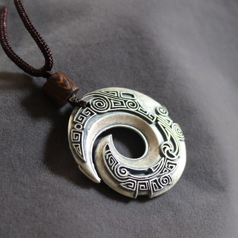 Buddha Stones One's Luck Improves Design Pattern Copper Luck Necklace Pendant - image 1