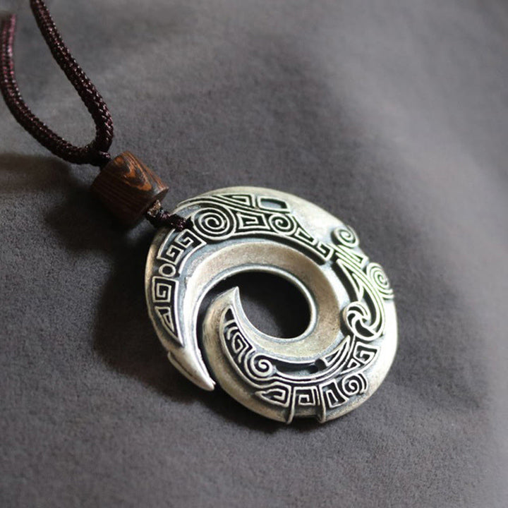 Buddha Stones One's Luck Improves Design Pattern Copper Luck Necklace Pendant - image 1