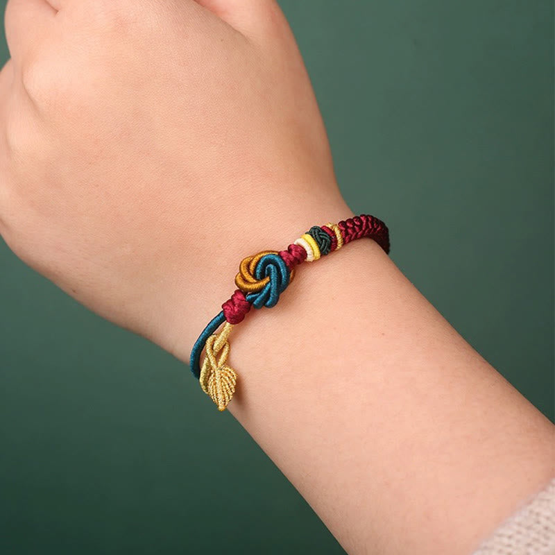 Buddha Stones Tibetan Handmade Mandala Knot Leaf Luck Rope Bracelet - image 8