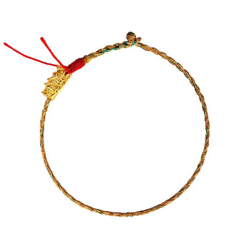 Buddha Stones Year of the Dragon Handmade Colorful Dragon Carved Success Braided Bracelet - image 13