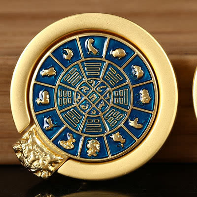 Tibetan Om Mani Padme Hum Peace Phone Ring Bracket Universal Phone Holder Decorations - Blue Nine Palaces And Eight Trigrams - image 22