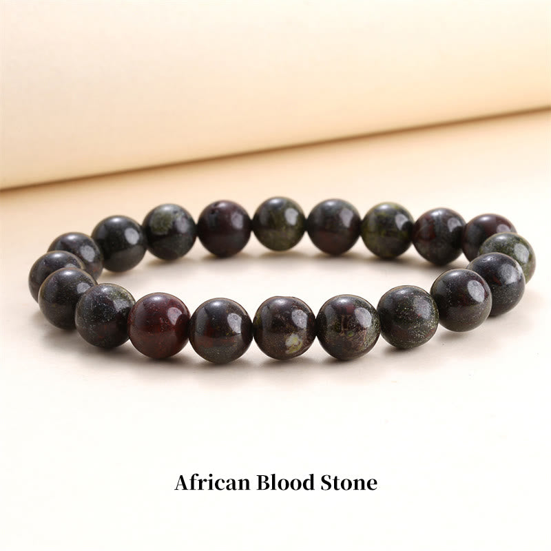 Buddha Stones Natural Stone Quartz Healing Beads Bracelet - 8mm - African Blood Stone - image 15