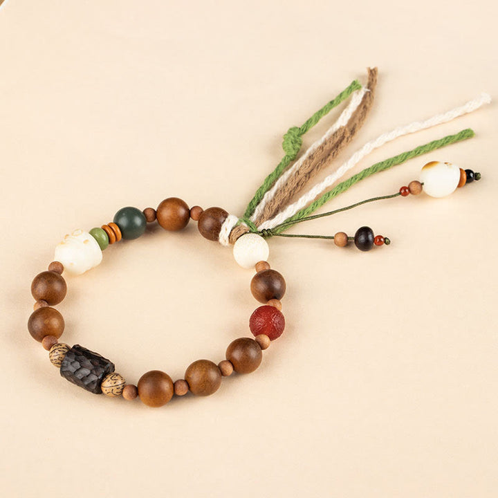 Buddha Stones Lightning Strike Wood Bodhi Seed Cat Paw Claw Auspiciousness Protection Tassel Bracelet - image 7