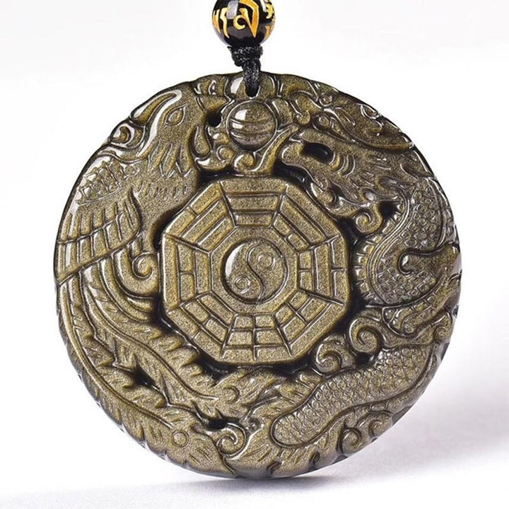 Buddha Stones Golden Obsidian Healing Energy Necklace Pendant - image 6