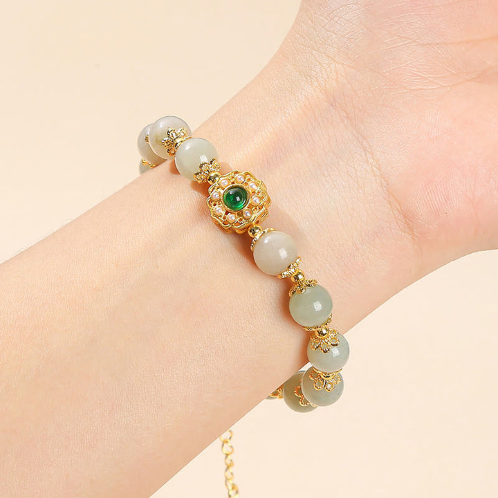 Buddha Stones Natural Jade Prosperity Bead Chain Bracelet - image 4