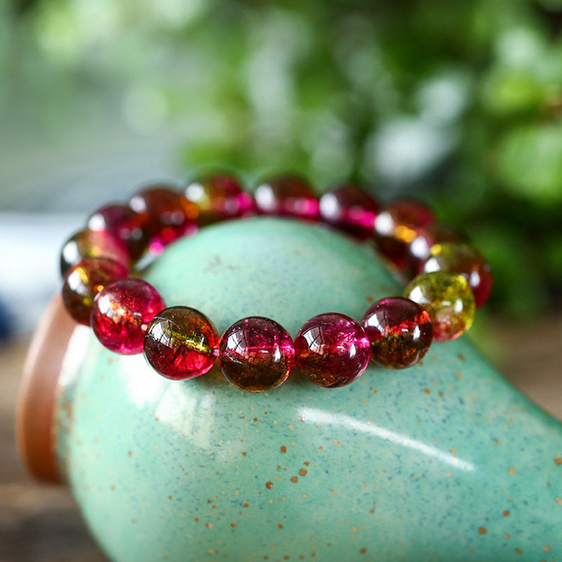 Buddha Stones Natural Tourmaline Love Wisdom Bracelet - 12mm - image 0