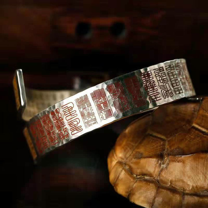 Buddha Stones Letters Copper Balance Healing Cuff Bracelet Bangle - image 2