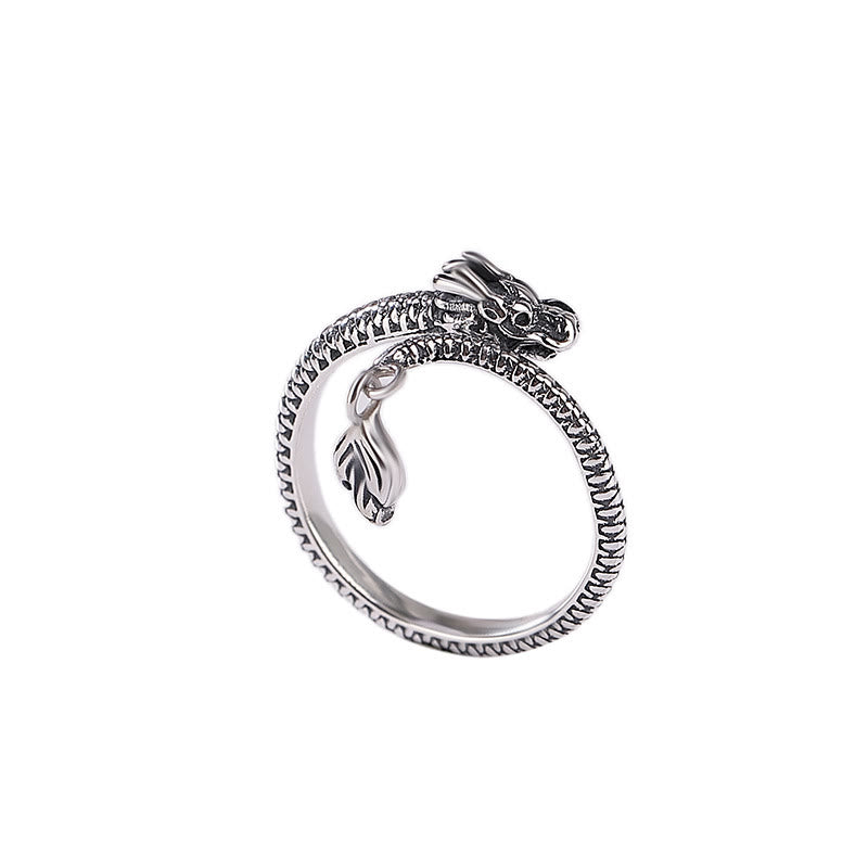 Buddha Stones 925 Sterling Silver Vintage Year of the Dragon Luck Protection Strength Adjustable Ring - image 23