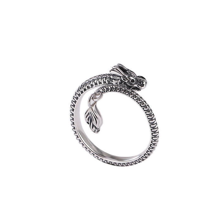 Buddha Stones 925 Sterling Silver Vintage Year of the Dragon Luck Protection Strength Adjustable Ring - image 23