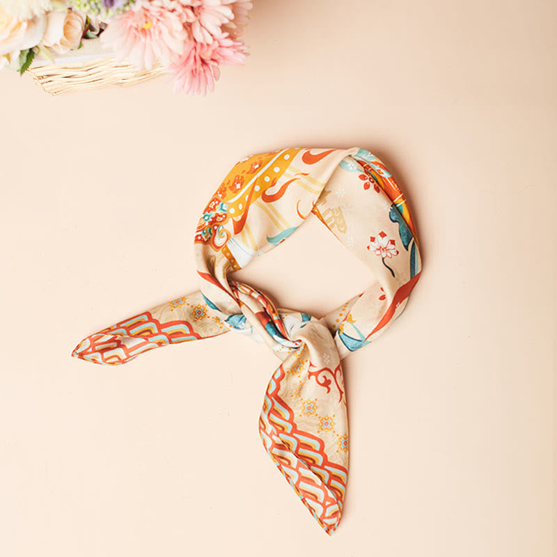 Buddha Stones Dunhuang Riyue Mountain 100% Mulberry Silk Scarf Dunhuang Shawl - image 16