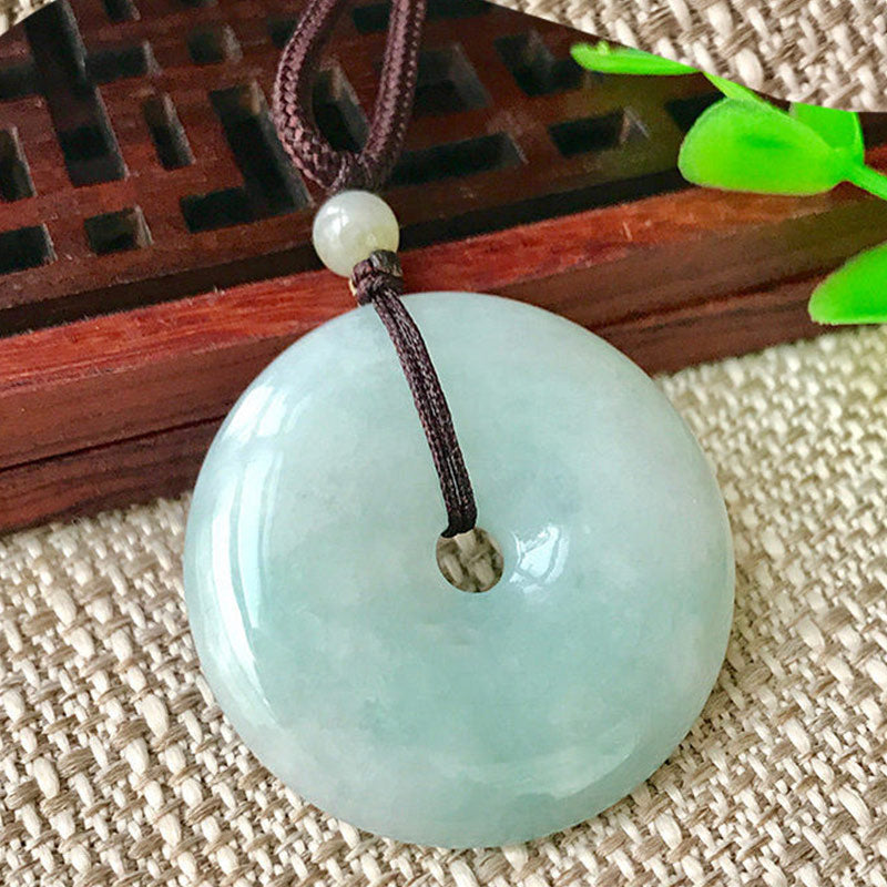 Buddha Stones Round Jade String Luck Necklace Pendant - image 3