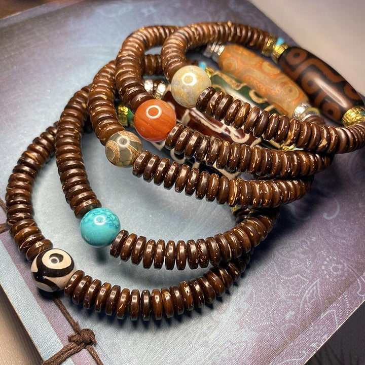 Buddha Stones Tibetan Nine-Eye Dzi Bead Wealth Bracelet - image 6