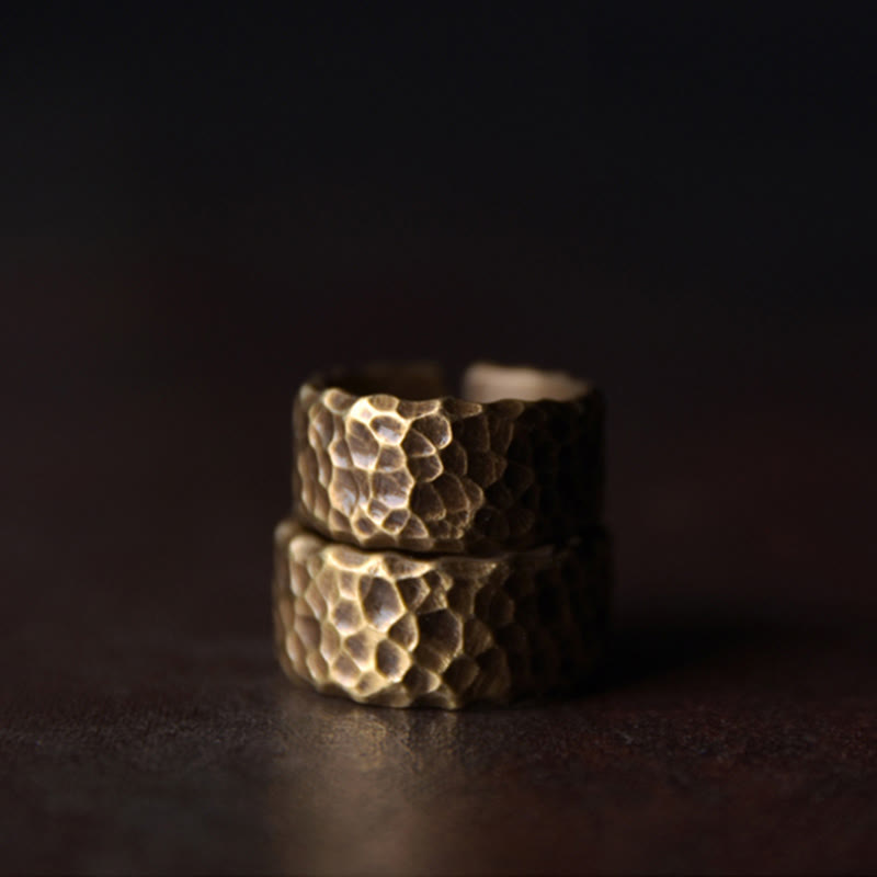 Buddha Stones Tibetan Bump Texture Design Copper Brass Luck Ring - image 19