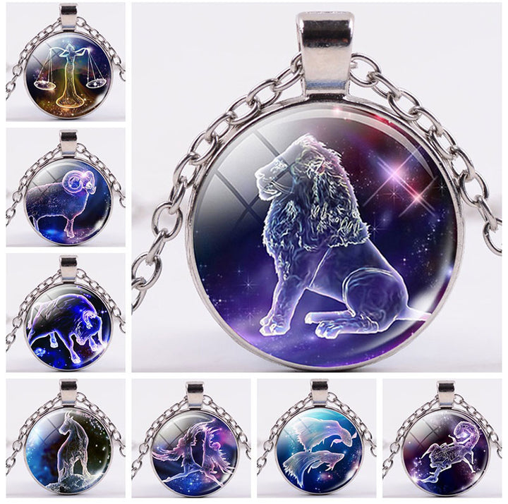 12 Constellations of the Zodiac Moon Starry Sky Protection Blessing Necklace Pendant - image 15