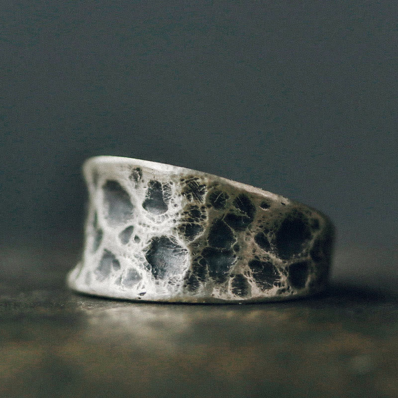 Buddha Stones 925 Sterling Silver Bump Texture Design Protection Ring - 925 Sterling Silver - image 0