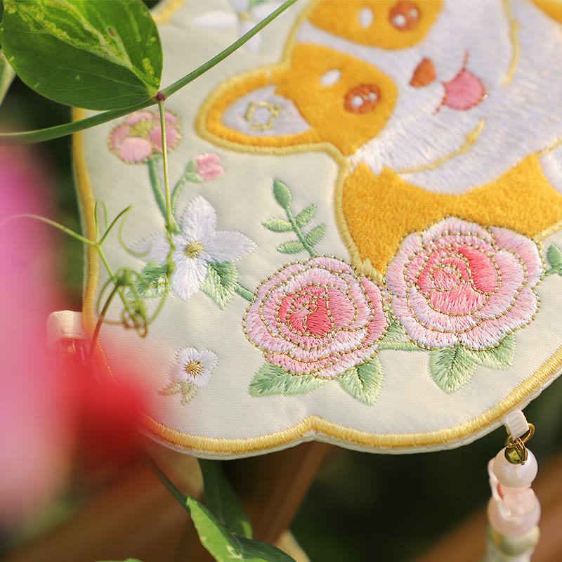 Buddha Stones Embroidery Lucky Panda Cat Shiba Inu Deer Rabbit Fox Flower Cute Animal Hanfu Bag Crossbody Bag Shoulder Bag - image 23