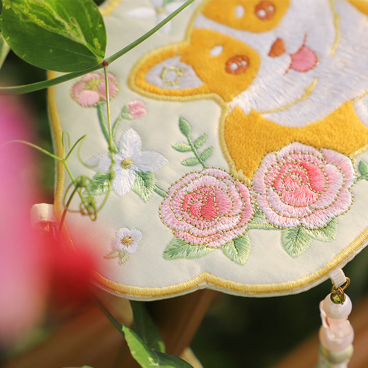 Buddha Stones Embroidery Lucky Panda Cat Shiba Inu Deer Rabbit Fox Flower Cute Animal Hanfu Bag Crossbody Bag Shoulder Bag - image 23