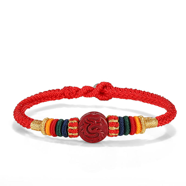 Buddha Stones Year of the Dragon 925 Sterling Silver Chinese Zodiac Cinnabar Auspicious Matches Blessing Bracelet - image 12