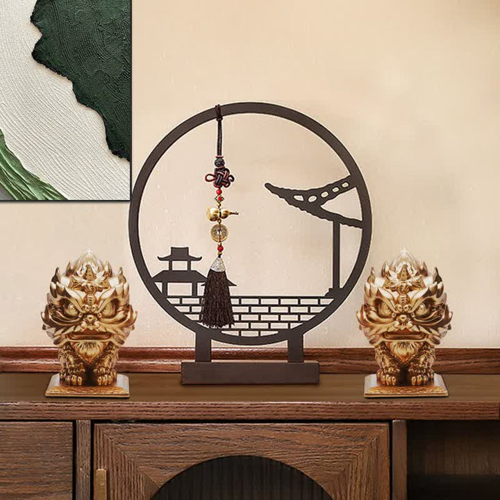 Buddha Stones Lion Statue Strength Resin Home Office Decoration - image 4