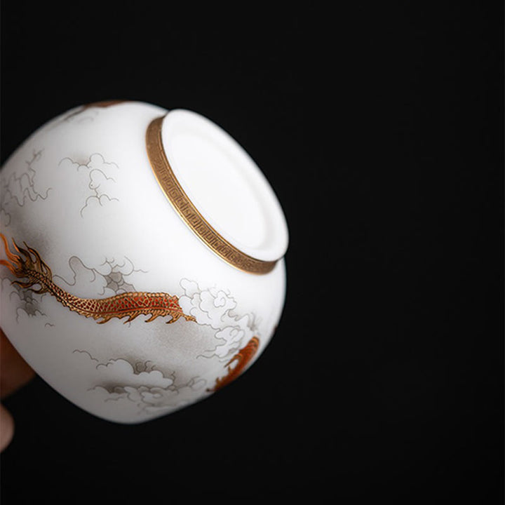 Buddha Stones Phoenix Dragon Lotus Deer Ancient Building Koi Fish Ceramic Teacup Kung Fu Tea Cups - image 6