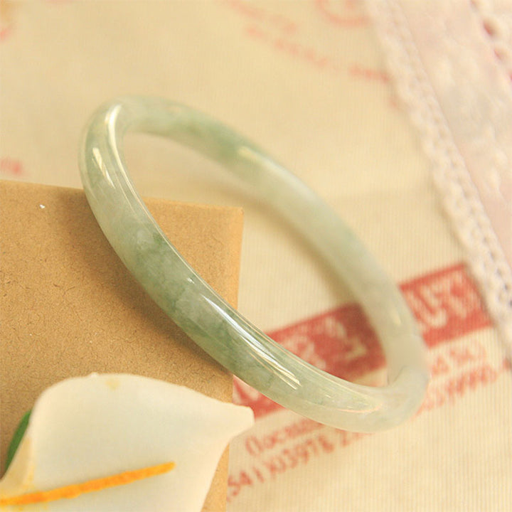 Buddha Stones Natural Jade Peace Healing Bangle Bracelet - image 2