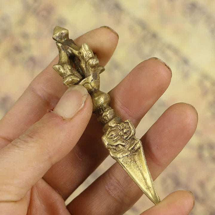 Buddha Stones Tibetan Five Strands Vajra Dorje Enlightenment Copper Decoration - image 2