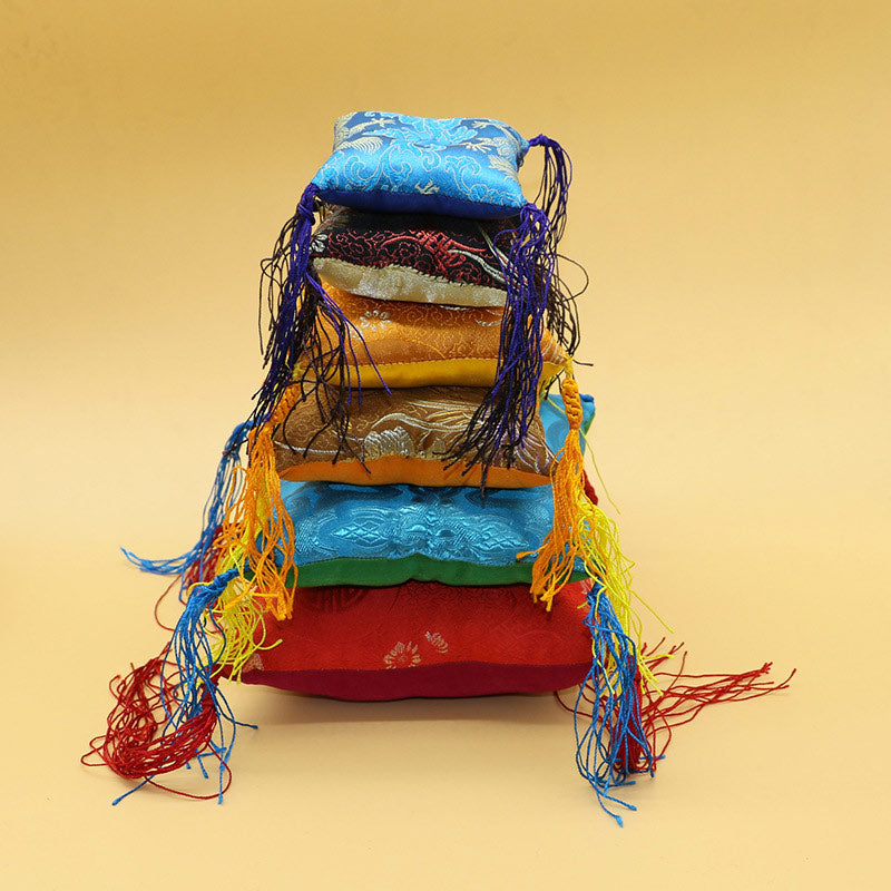 Buddha Stones Tibetan Singing Bowl Cushion Decoration with Tassel Decoration - image 1