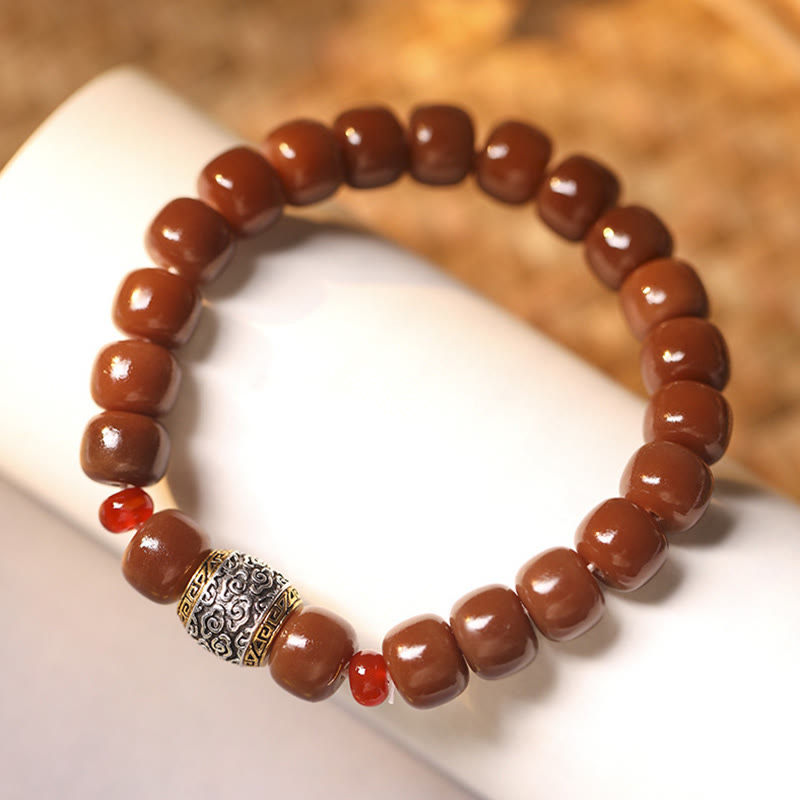 Buddha Stones Bodhi Seed Auspicious Cloud Fu Character Bead Peace Bracelet - image 13