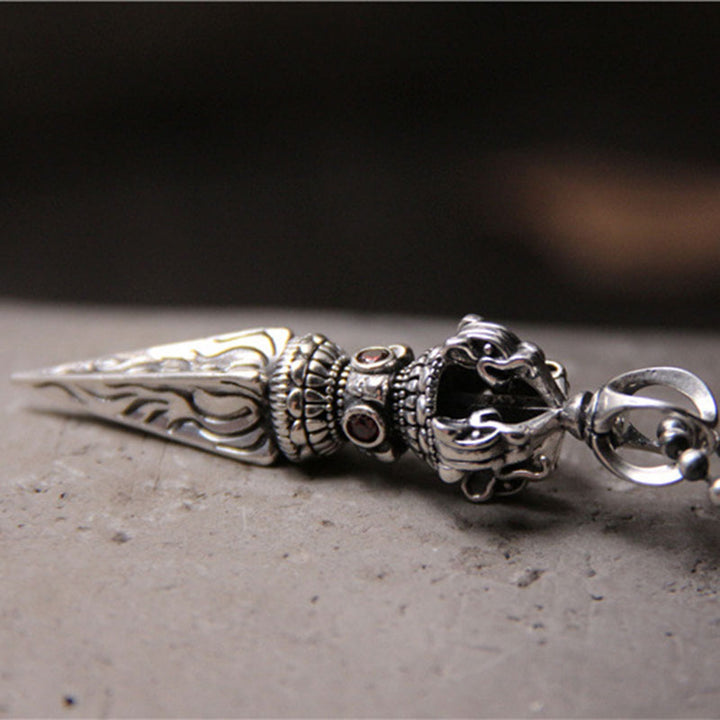 Buddha Stones 925 Sterling Silver Vajra Spiritual Power Necklace Pendant - image 5