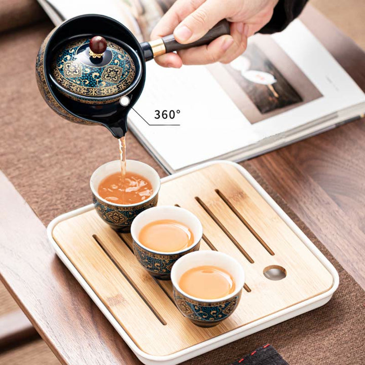 Buddha Stones Chinese Gongfu Tea Set Design Ceramic Teapot Portable Gift Bag - image 15