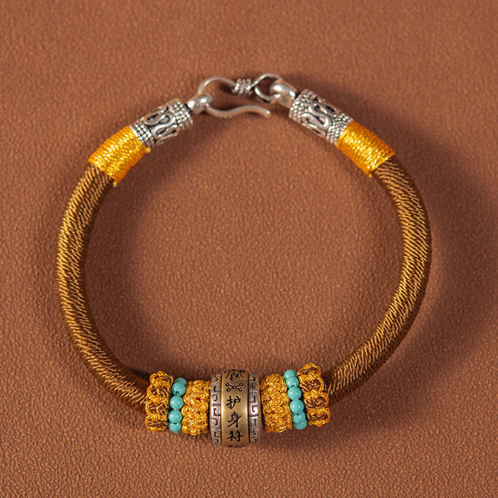 Buddha Stones Handmade Tibetan Amulet King Kong Knot Luck Protection Braided Bracelet - Brown - 19cm for Weight Range (90-100 kg) - image 6