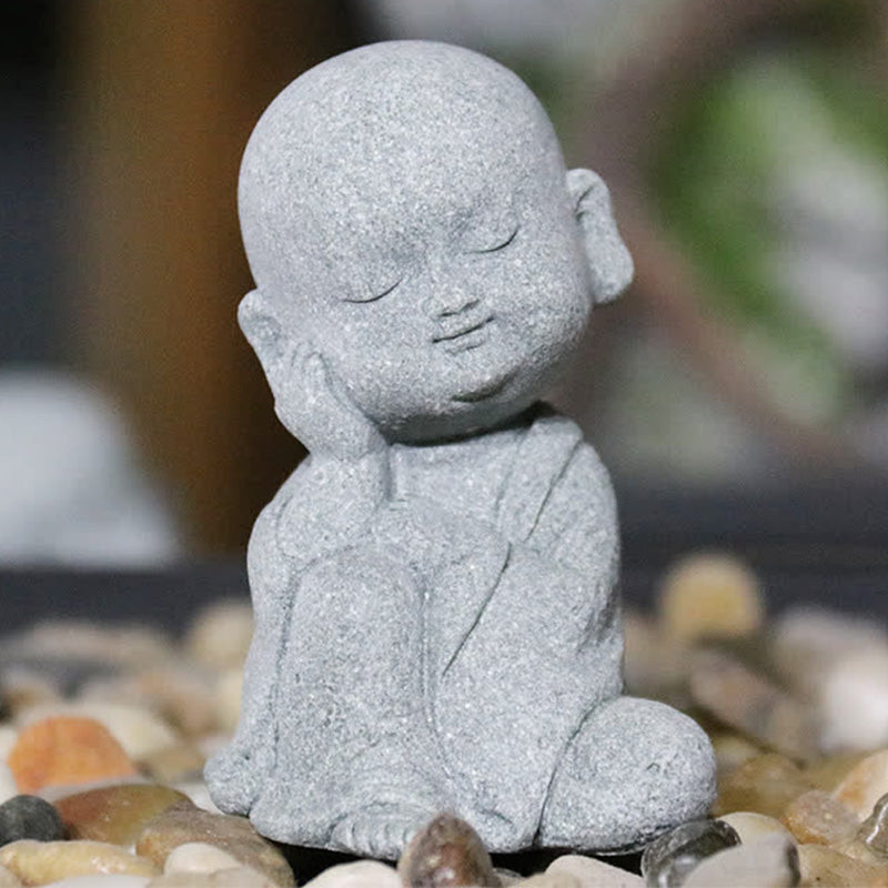 Buddha Stones Meditation Prayer Buddha Statue Compassion Home Decoration - 4*3.5*6.5cm - image 0