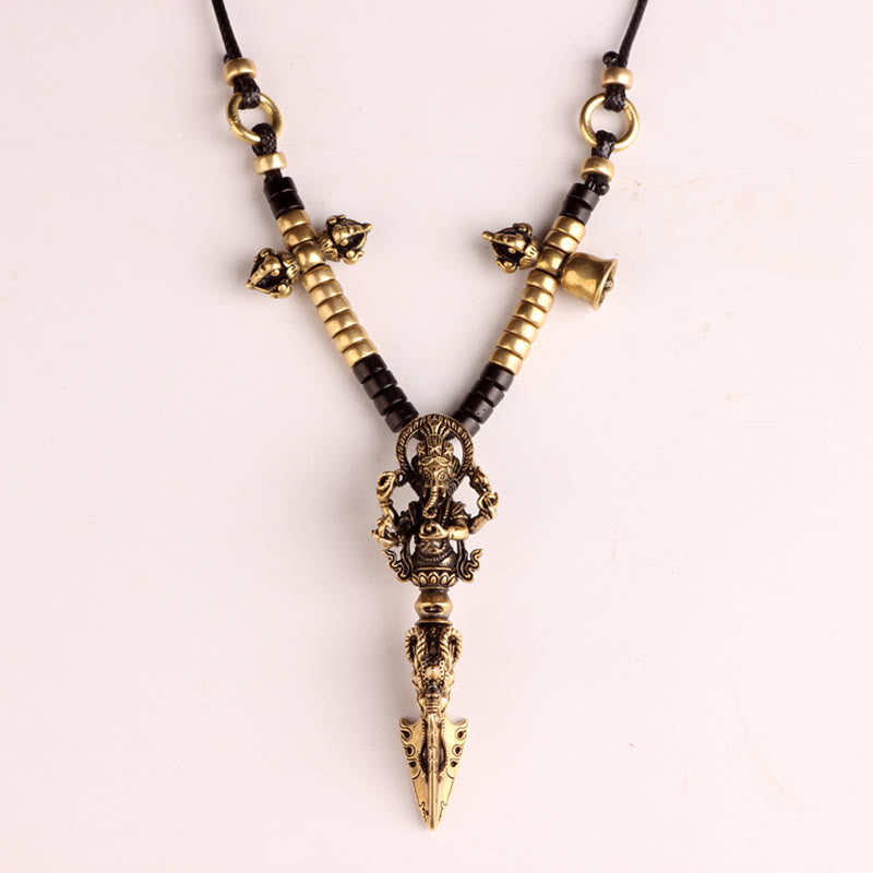 Buddha Stones Tibetan Ganesh Ganpati Elephant God of Wealth Dorje Vajra Spiritual Power Necklace Pendant - image 12