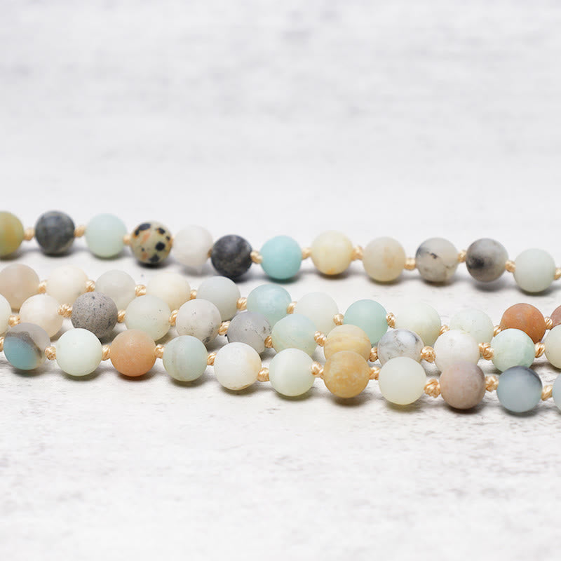 Buddha Stones 108 Amazonite Beads Tassel Mala Bracelet - image 3