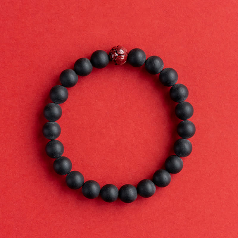Buddha Stones Tibetan Cypress Cinnabar Lotus Healing Bracelet - image 6