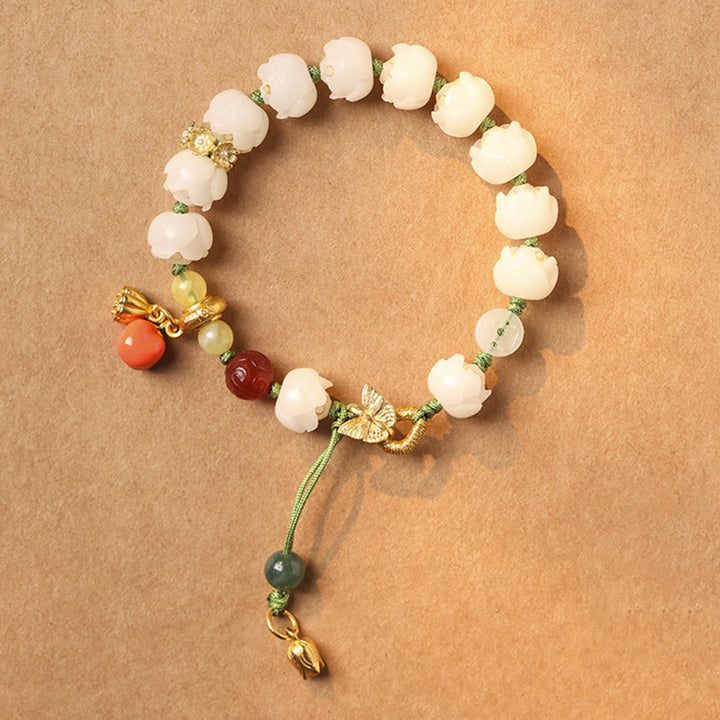 Buddha Stones Natural Bodhi Seed Lotus Pumpkin Bead Peace Harmony Bracelet - image 2